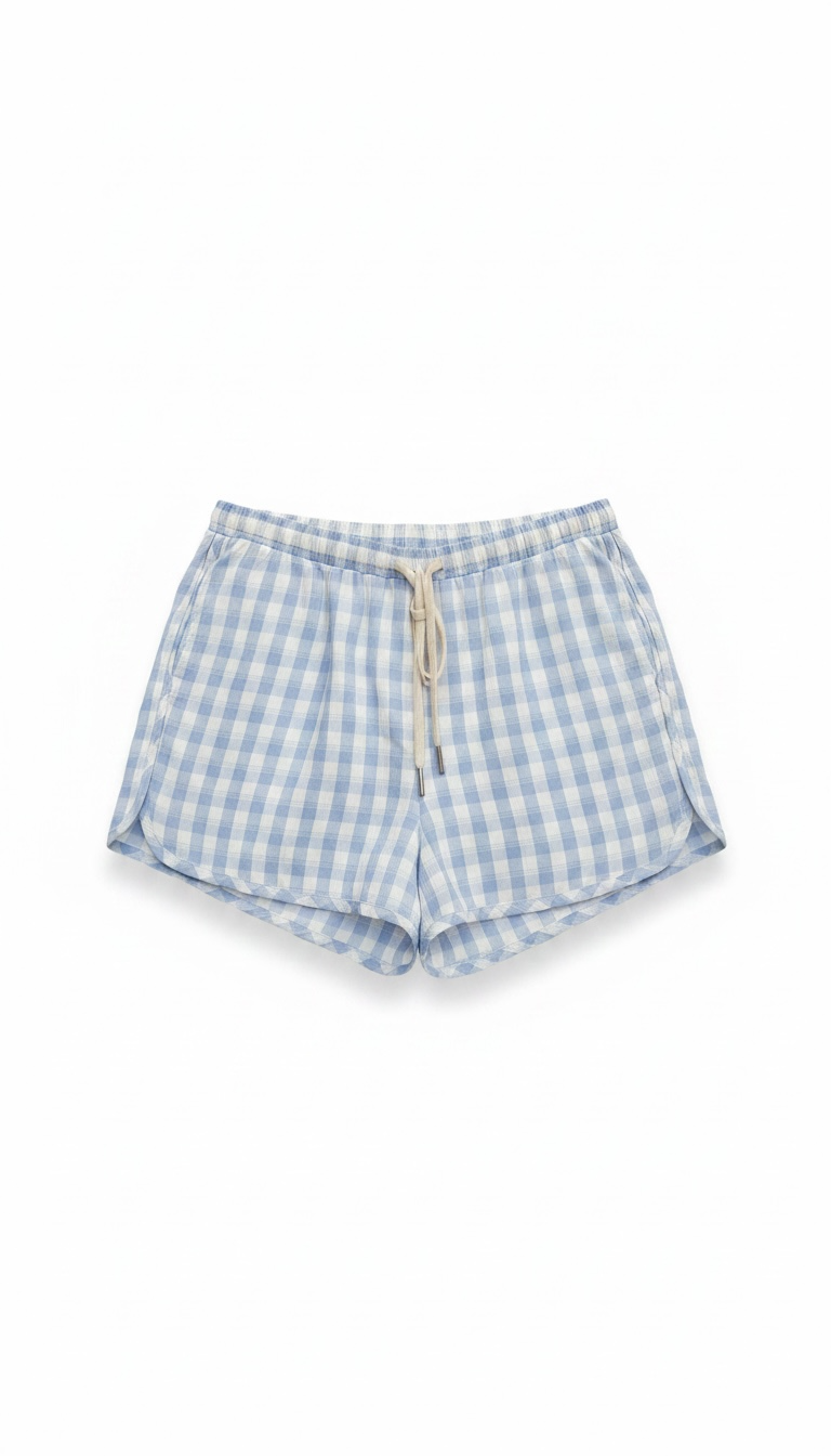 Skyblue Gingham Shorts