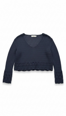 Navy Bell Sleeve Sweater