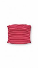 Red & White Stripe Knit Tube Top | Strapless Summer Top