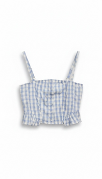 Sky Blue Gingham Top