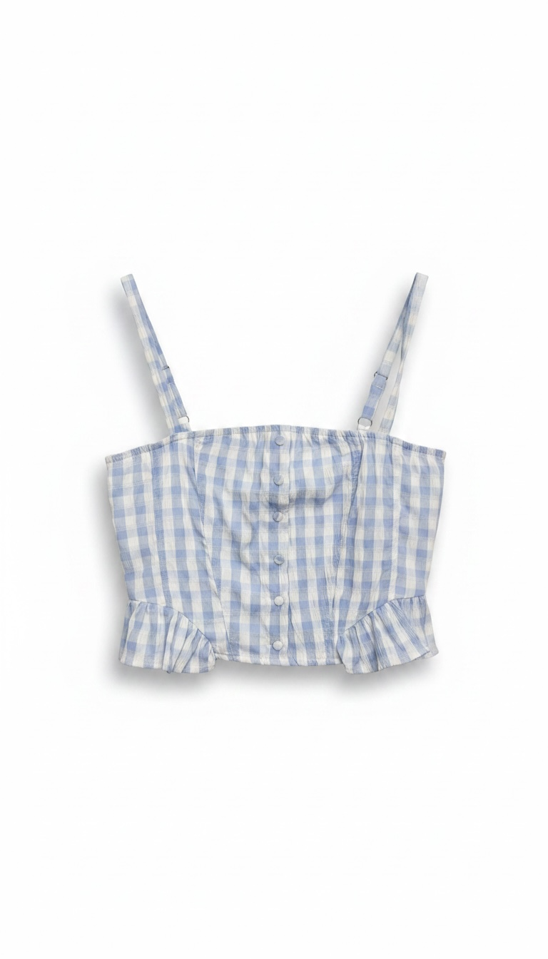 Sky Blue Gingham Top