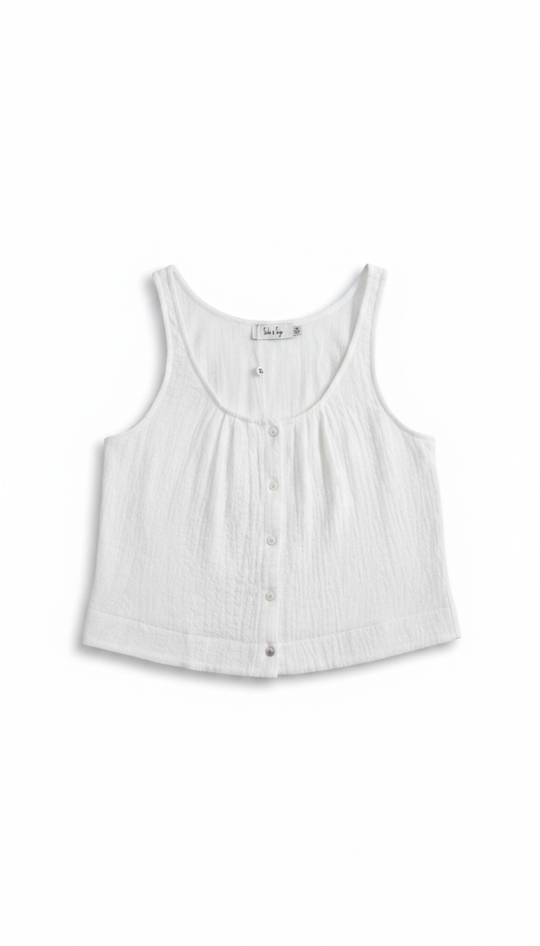 White Gauze Sleeveless Top