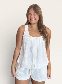 White Gauze Sleeveless Top