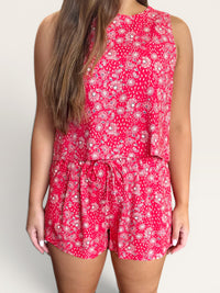 Red Floral Shorts