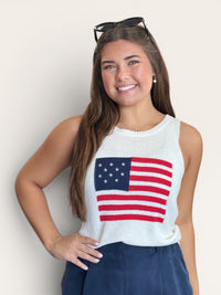 American Flag Sweater Tank