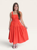 Orange Smocked Maxi