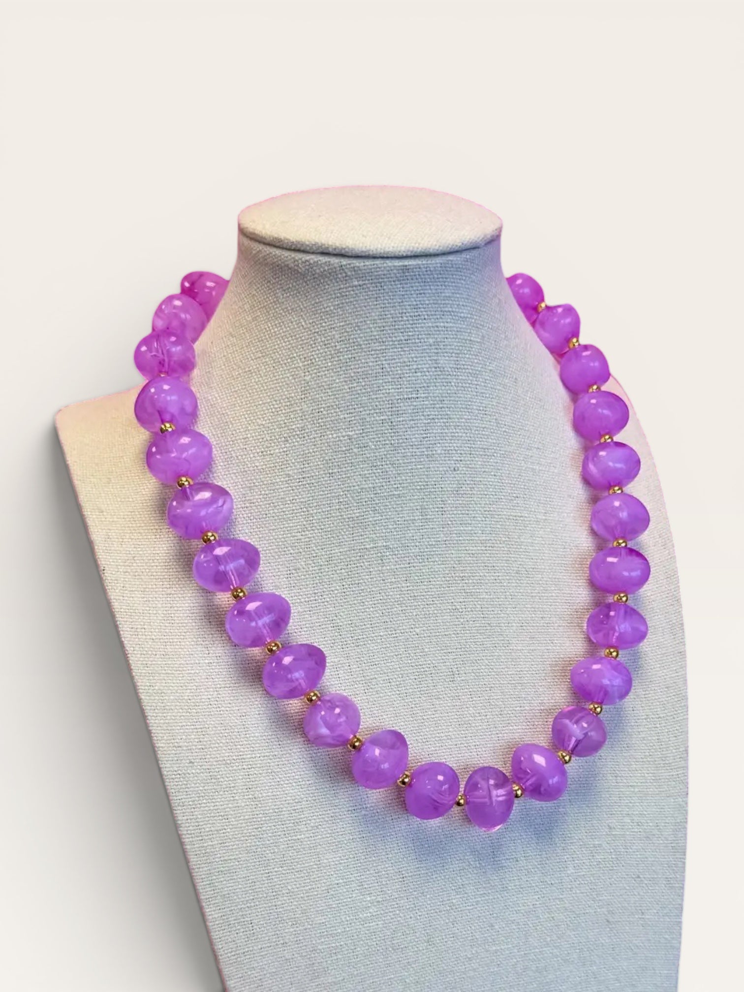 Bauble Bead With Gold Bead Necklace