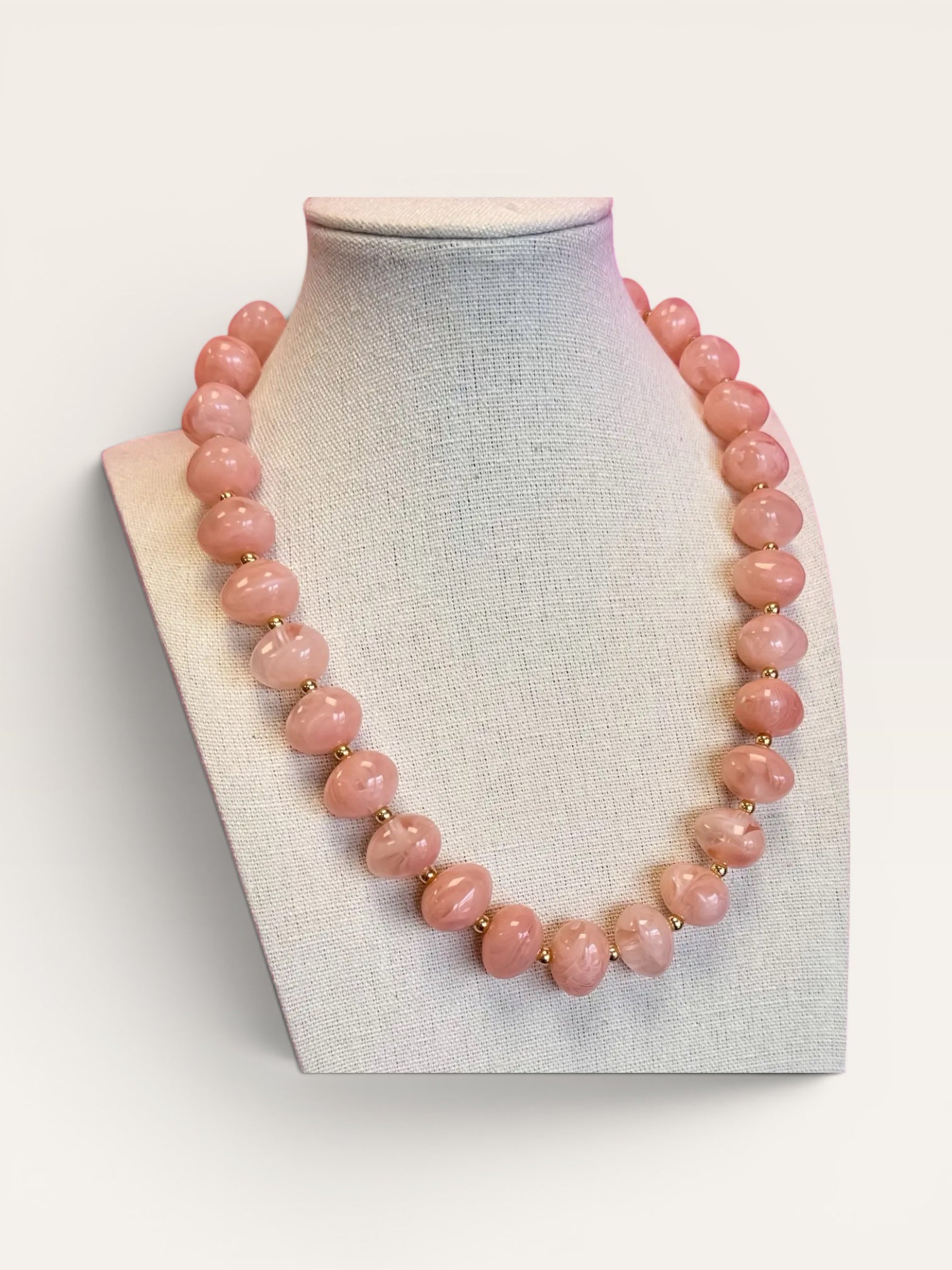 Bauble Bead With Gold Bead Necklace