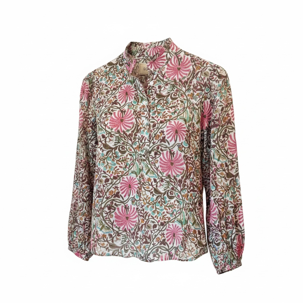 Full Bloom Floral 3/4 Length Sleeve Top