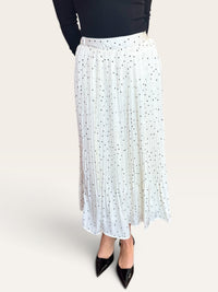 Polka Dot Pleated Maxi Skirt