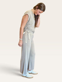 Taupe Side Tie Knit Top