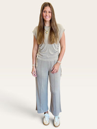 Taupe Wide Leg Knit Pant