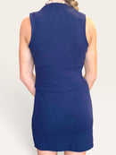 Navy Ribbed Mini Skirt