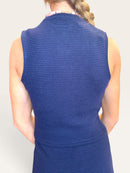 Navy Ribbed Kit Top