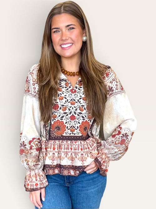 Long Sleeve Fall Print Tip