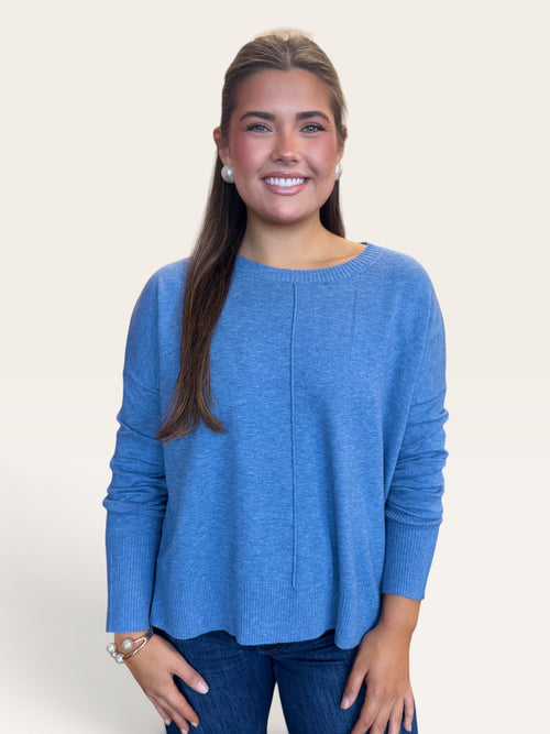 Kerisma Wagner oversized crew neck sweater in azzurro blue