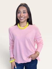 Coral Relaxed Raglan Sleeve Side Slit Top