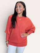 Kerisma Moon oversized boat neck sweater in orange glow
