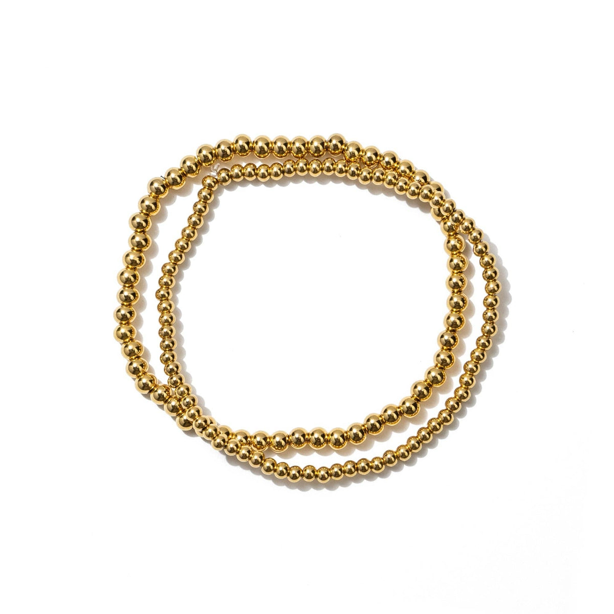 Waterproof Dainty Gold Double Beaded Bracelet Set