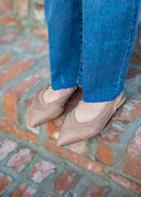 Sandra Crochet Woven Slingback Pointed Toe Flat