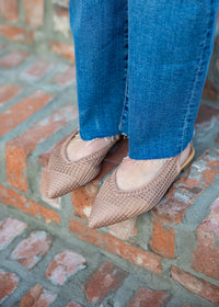 Sandra Crochet Woven Slingback Pointed Toe Flat