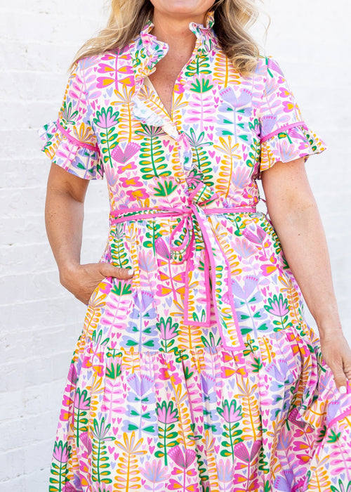 Lena Petal Parade Floral Poplin Maxi Dress