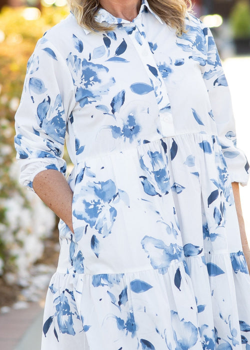 Alana Watercolor Floral Cotton Mini Dress
