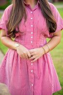 Pleated Shirt Dress