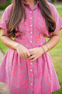 Pleated Shirt Dress