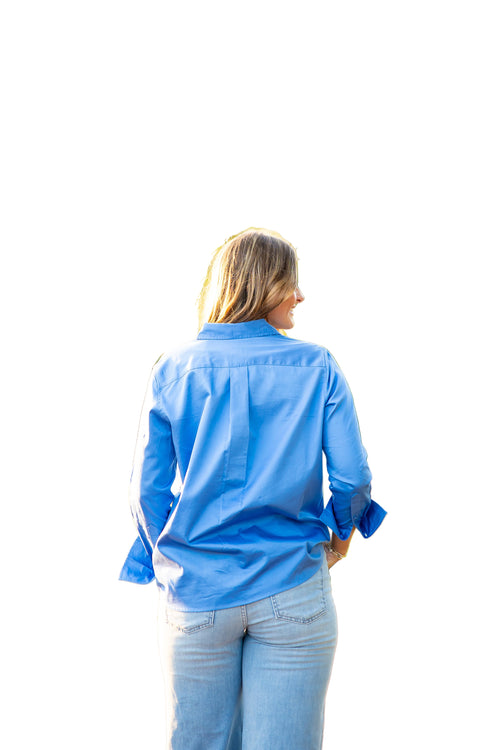 Alexis Crisp Poplin Cotton Boyfriend Button Down Shirt