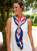 Lucy Floral Scarf | Large Red & Navy Gameday Statement Scarf