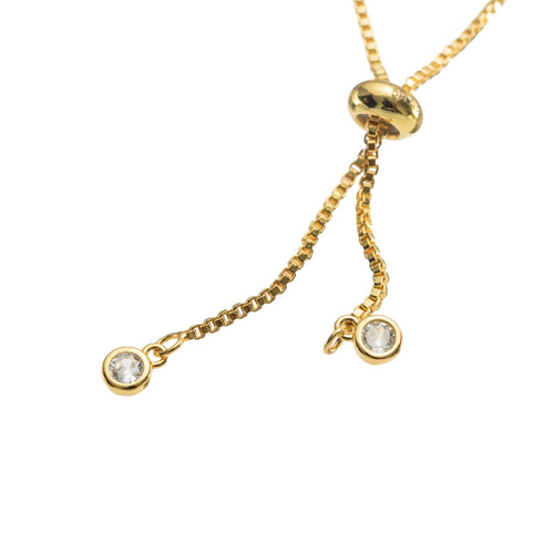 18K Gold Pull Tie Tennis Bracelet: Silver