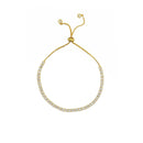 18K Gold Pull Tie Tennis Bracelet: Silver