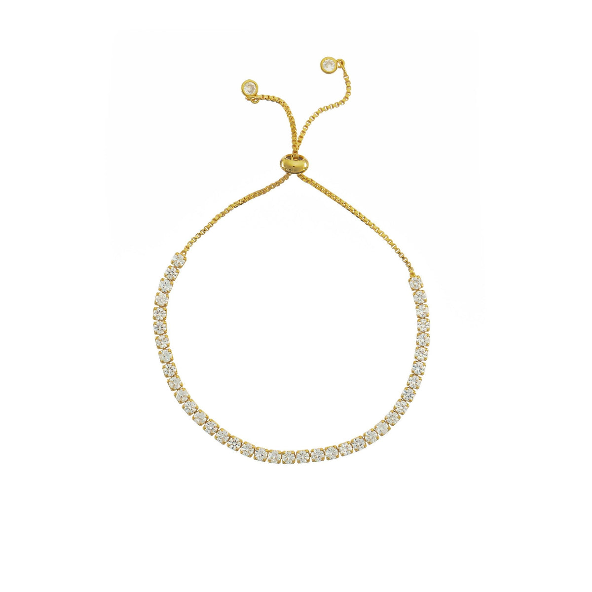 18K Gold Pull Tie Tennis Bracelet: Silver