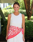 Lawson Leopard Scarf | Large Red & White Statement Scarf