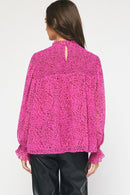 Magenta Smocked Top