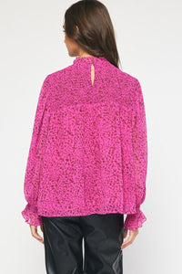 Magenta Smocked Top