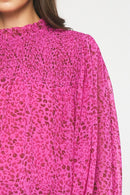 Magenta Smocked Top