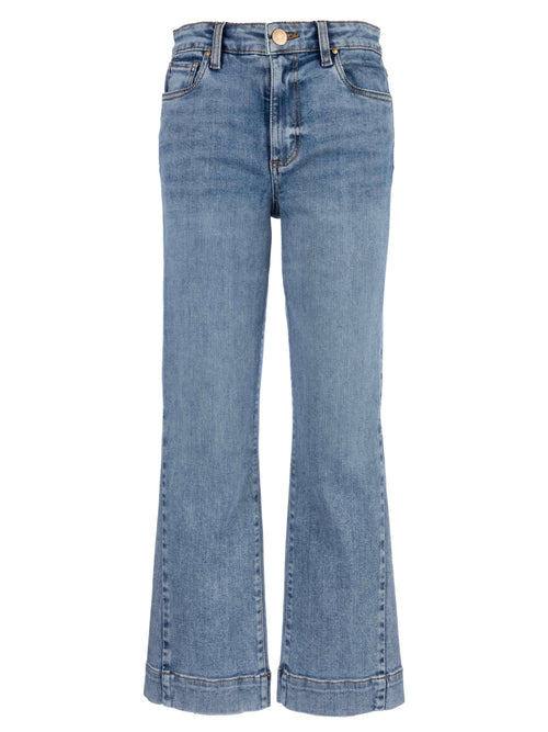 Kelsey High Rise Ankle Flare Trouser Hem Leg Jean