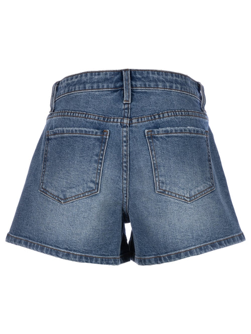 Jane High Rise Relaxed Fit Stretch Denim Short in Distinguished Wash