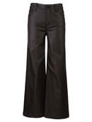 Meg HR Fab AB Wide Leg Coated- Chocolate