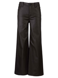 Meg HR Fab AB Wide Leg Coated- Chocolate