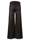 Meg HR Fab AB Wide Leg Coated- Chocolate