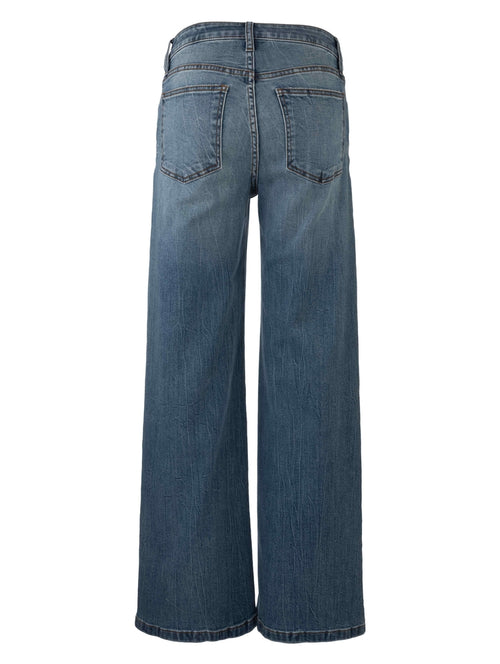 Jean High Rise Wide Leg Clean Hem Jean in Ablaze