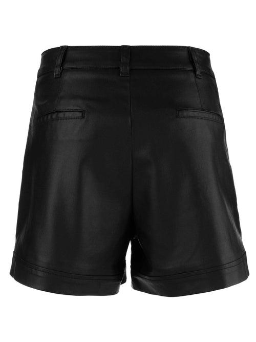 Miranda Coated Leather Look Front Button Shorts