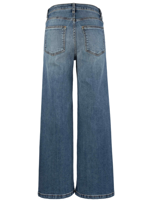 Maya High Rise Wide Leg Jeans | Patch Pocket