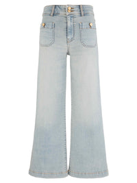 KUT Meg High Rise Wide Leg Jean | Square Patch Pocket | Brilliant Blue