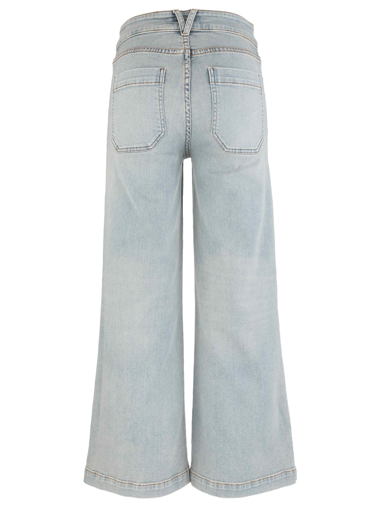 KUT Meg High Rise Wide Leg Jean | Square Patch Pocket | Brilliant Blue