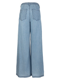 KUT Ryan Wide Leg Tencel Pant | Blue Stripe | Tencel Lyocell