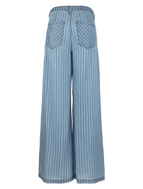 KUT Ryan Wide Leg Tencel Pant | Blue Stripe | Tencel Lyocell